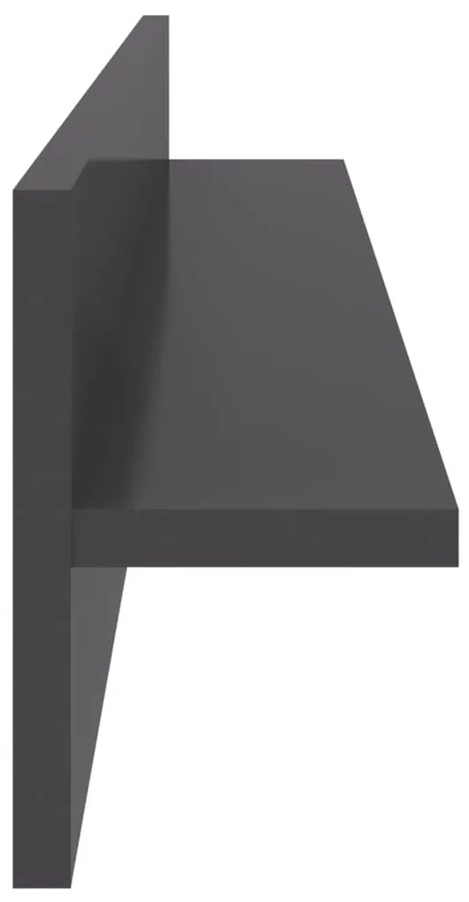 Estantes de parede 4pcs derivados de madeira cinza brilhante