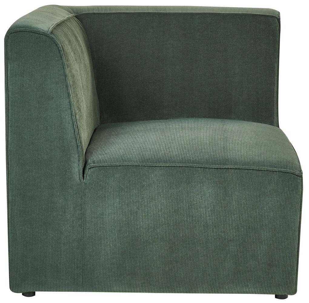 Sofá de canto 5 lugares com repousa-pés em bombazine verde escuro à esquerda LEMVIG Beliani