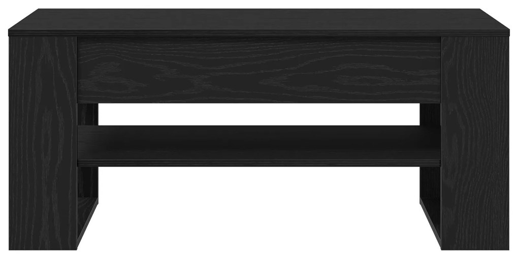 Mesa de Centro vidaXL Carvalho Preto 102x55x45 cm em Madeira Engenheir