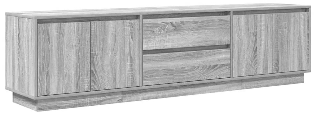 Móvel de TV com luzes LED 193,5x41x50 cm cinzento sonoma