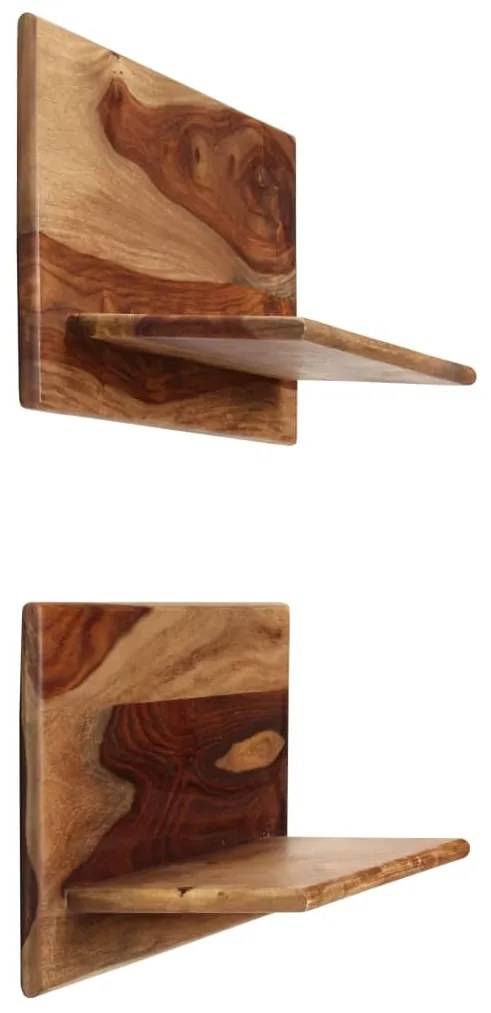 Prateleiras de parede 2 pcs 58x26x20cm madeira acácia maciça