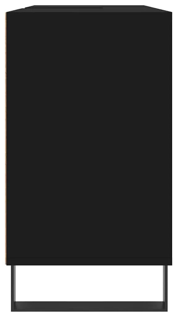Armário de casa de banho 80x33x60 cm derivados de madeira preto