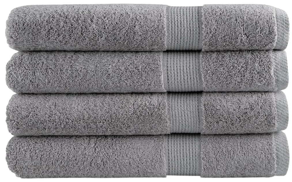 vidaXL Toalhas de sauna premium SOLUND 4pcs 80x200cm 600 gsm cinzento