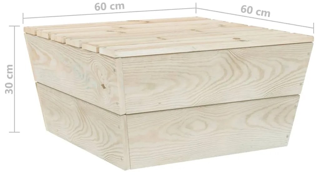 Messa de jardim 2 pcs 60x60x30 cm madeira de abeto impregnada