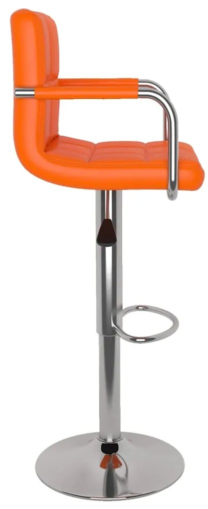 Bancos de bar 2 pcs couro artificial laranja