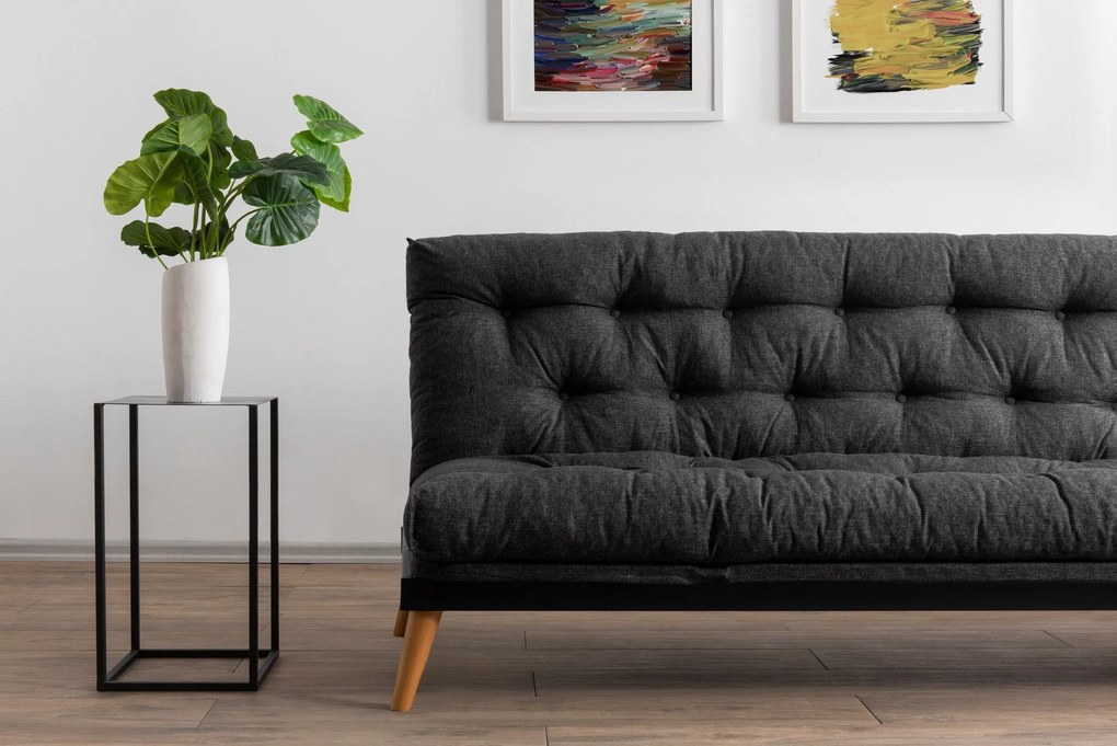 Sofá-cama de 3 Lugares Saki – Cinzento Escuro – 185x92x82 cm