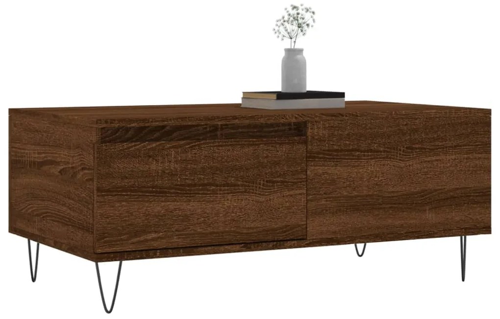 Mesa de centro 90x50x36,5cm derivados madeira carvalho castanho