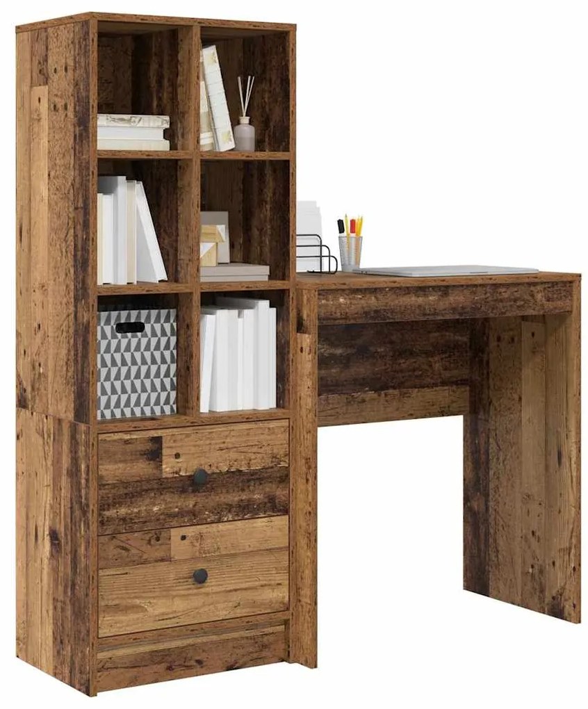 Mesa com Armazenamento Madeira Velha Madeira Derivada