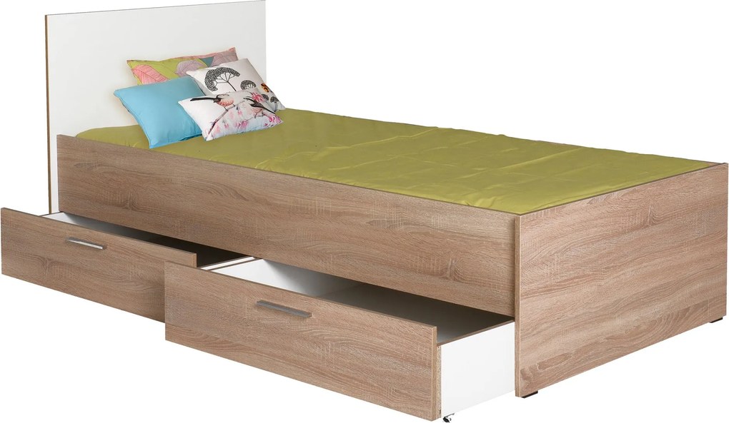 Estrutura de Cama com Gavetas "Prime" - 90x190 cm - Carvalho Sonoma e