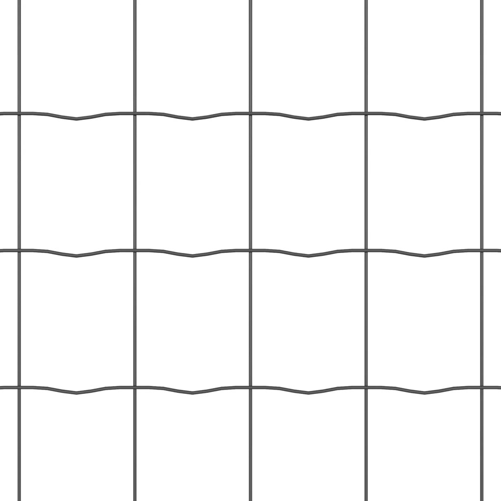 Cerca Euro com 13 Postes 0.6x50 m Aço Galvanizado em Cinza