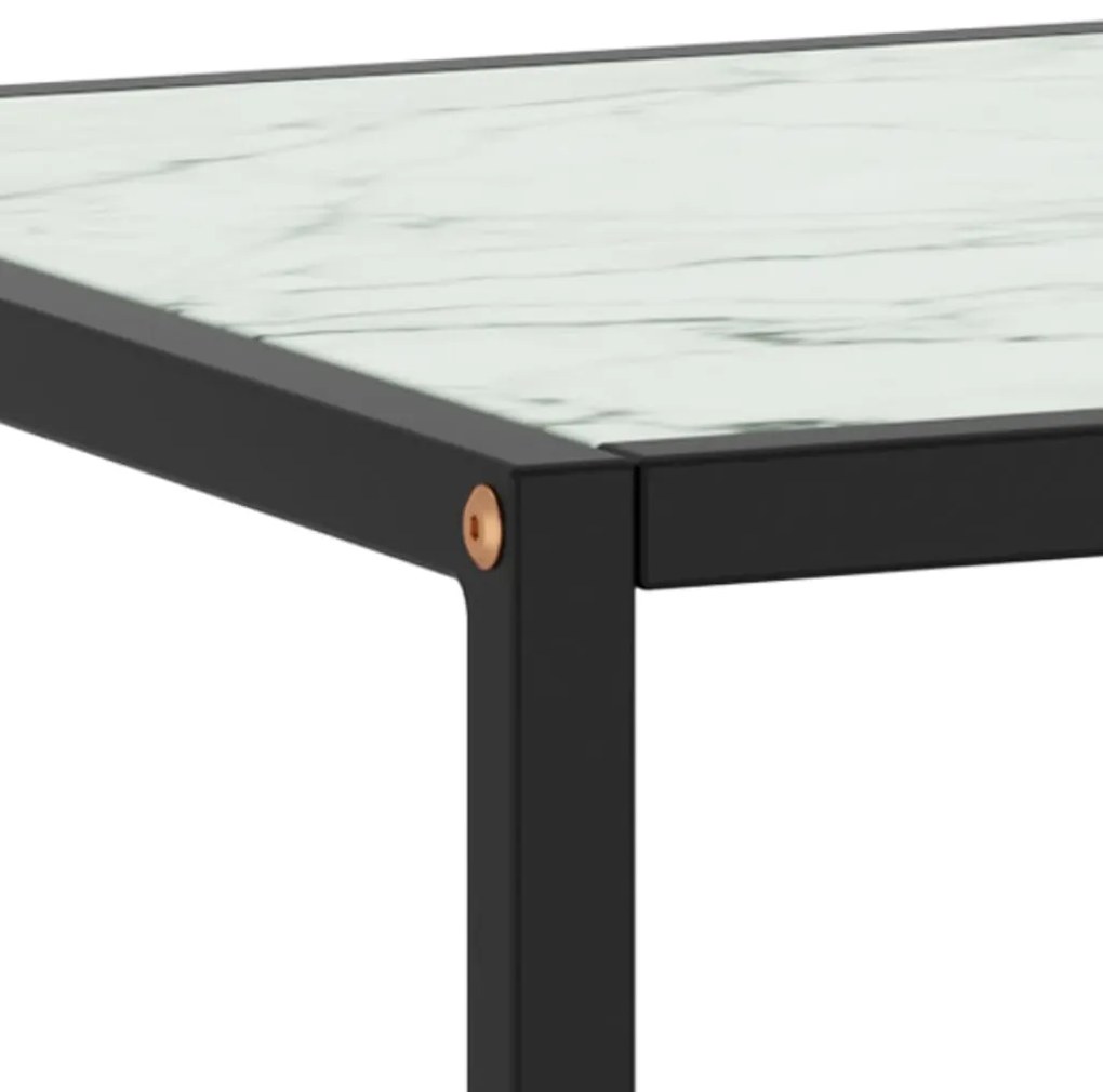 Mesa de centro 100x50x35 cm vidro mármore branco