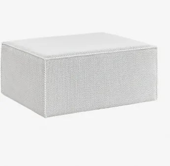 Puff Retangular 90x70 Cm Em Fibra Sintética Crespol Branco - Sklum