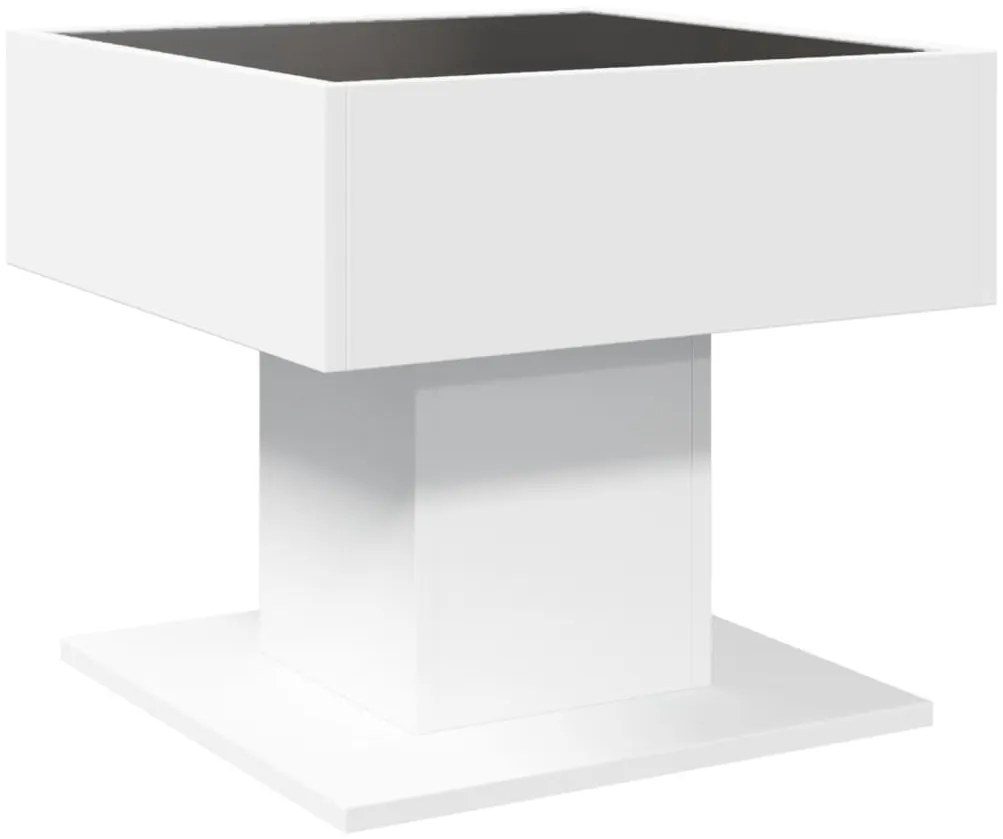 Mesa de centro c/ LEDs 50x50x45cm derivados de madeira branco