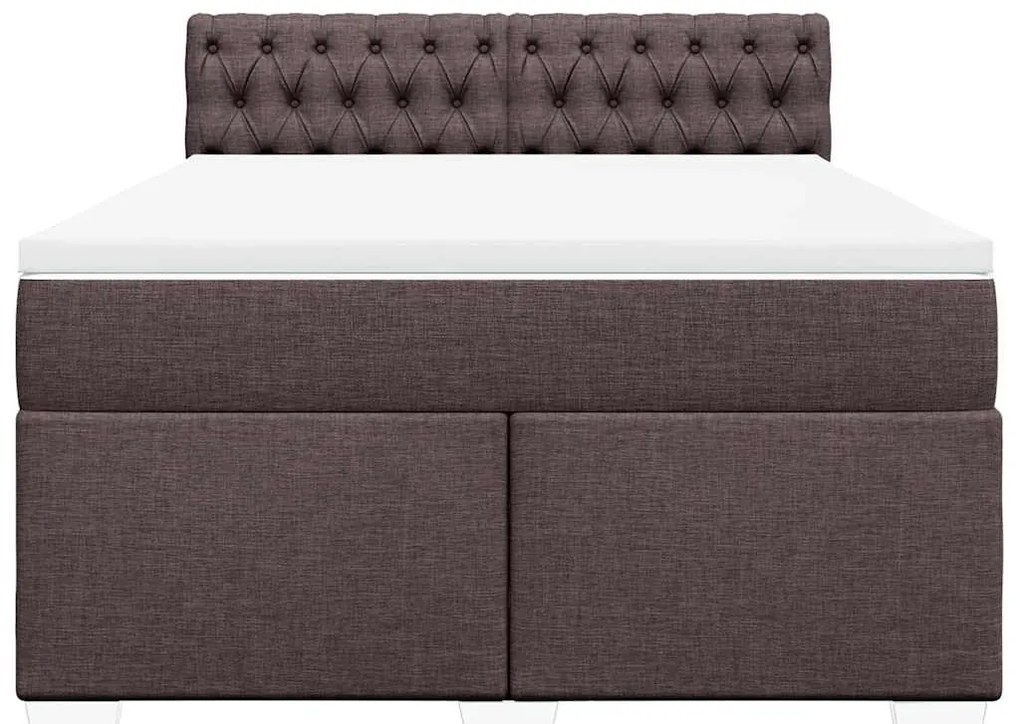 Cama com molas/colchão 140x190 cm tecido castanho-escuro