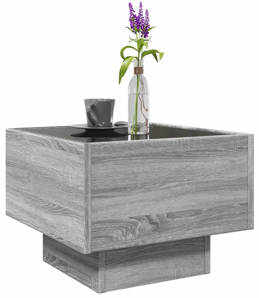 Mesa de apoio c/ LEDs 40x40x30 cm derivados de madeira