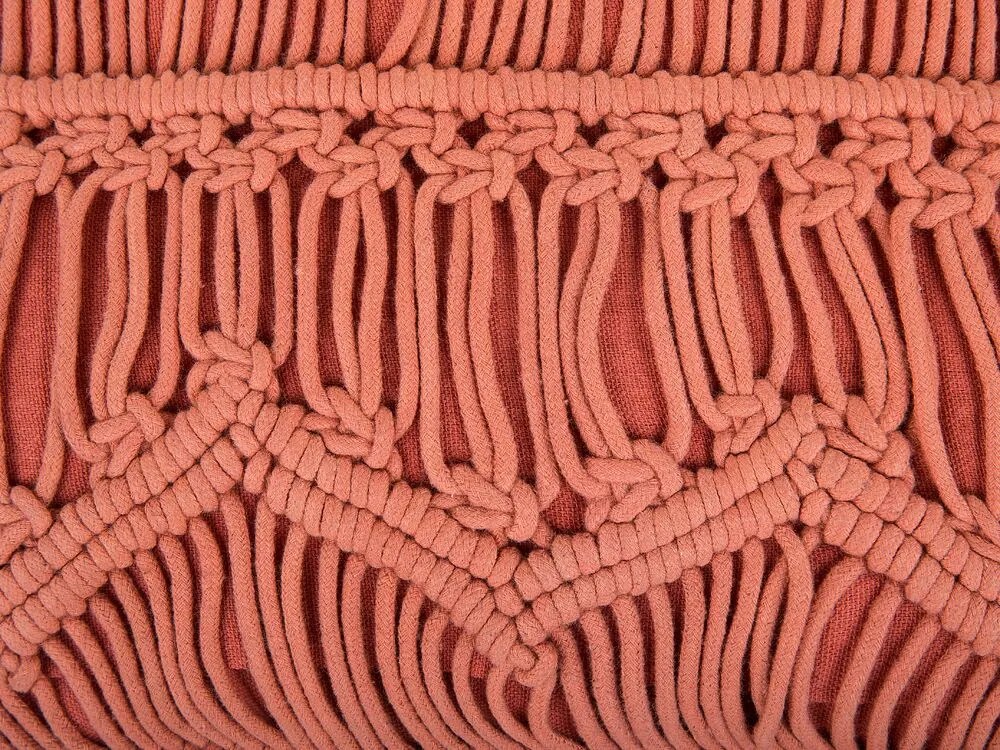 Conjunto de 2 almofadas decorativas em macramé de algodão laranja 45 x 45 cm AKKOY Beliani