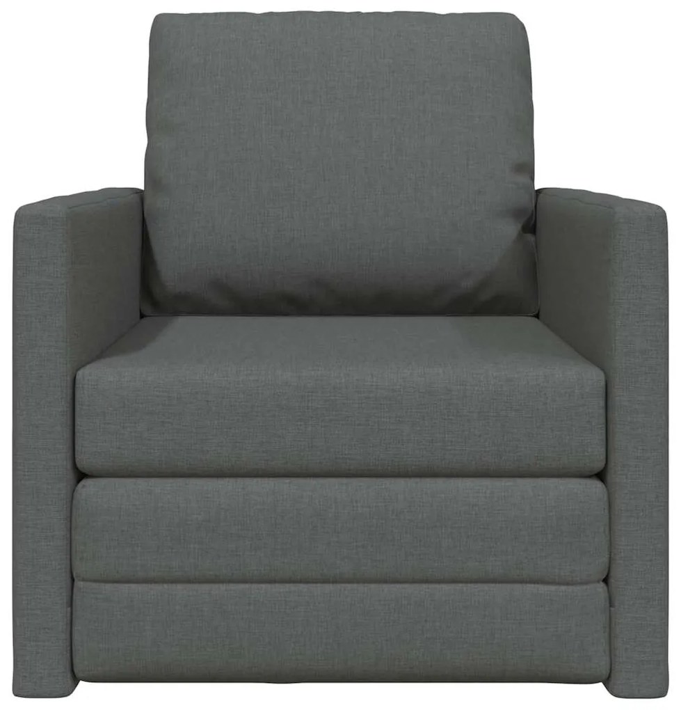 Sofá Cama 2 em 1 Cinza Escuro 74x77x81 cm Tecido