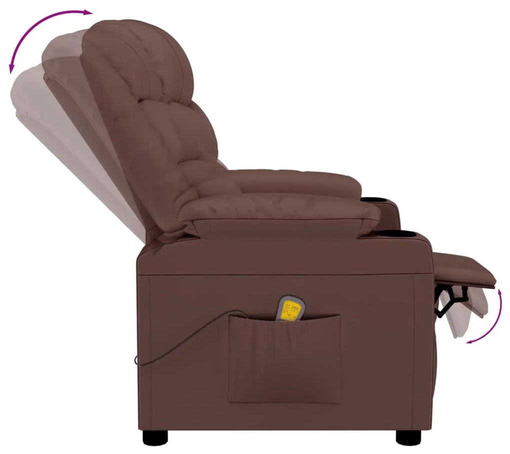 Cadeira de massagens couro artificial castanho