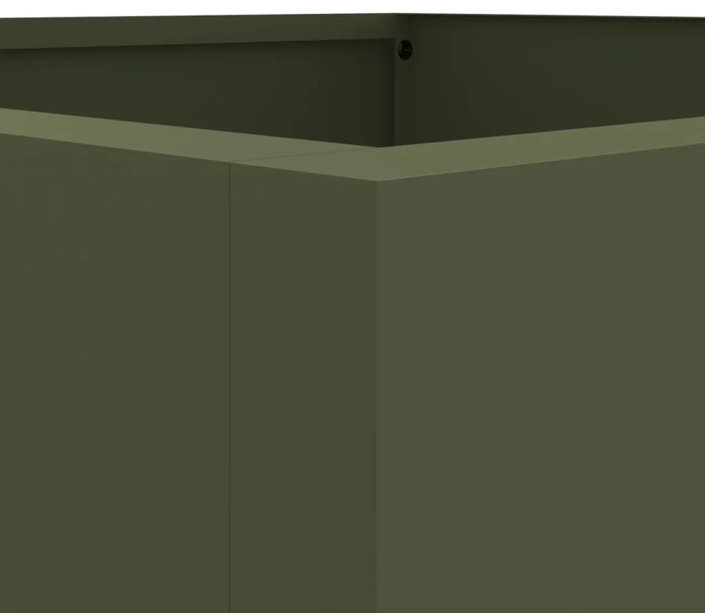 Vaso/floreira 42x38x75 cm aço verde azeitona