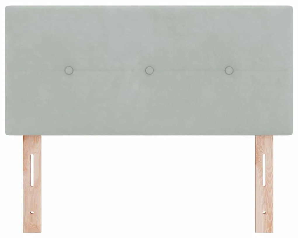 Cabeceira LED vidaXL Botão Estofada Cinza Claro 90 cm Veludo