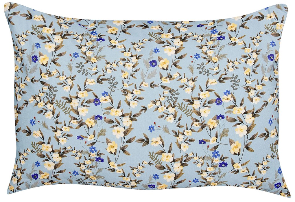 Conjunto de 2 almofadas de exterior com motivo floral azul 40 x 60 cm VALLORIA Beliani