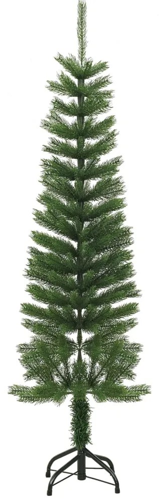 Árvore de Natal artificial fina com suporte PE 150 cm