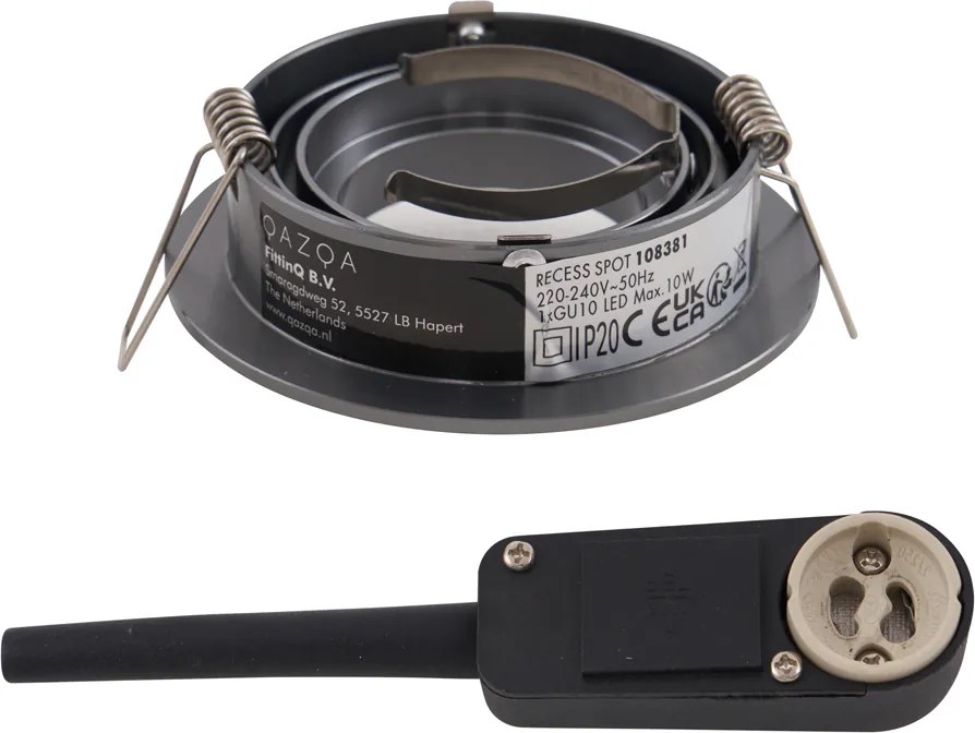 Foco embutido moderno Cinza-escuro GU10 50mm Redondo Inclinável - Rondoo