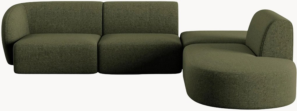 Sofá de canto modular em chenille Paolo (5 lugares)