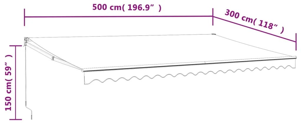 Toldo retrátil automático 5x3 m antracite