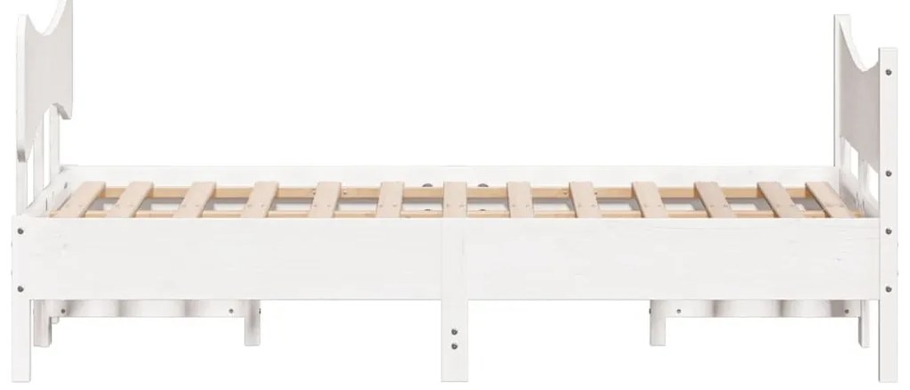 Cama sem colchão 120x190 cm madeira de pinho maciça branco