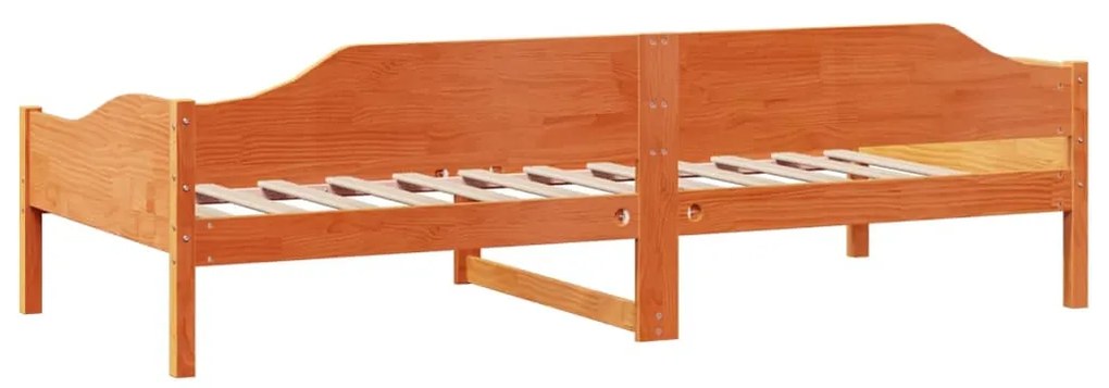 Cama sem colchão 90x190 cm madeira de pinho maciça castanho-mel