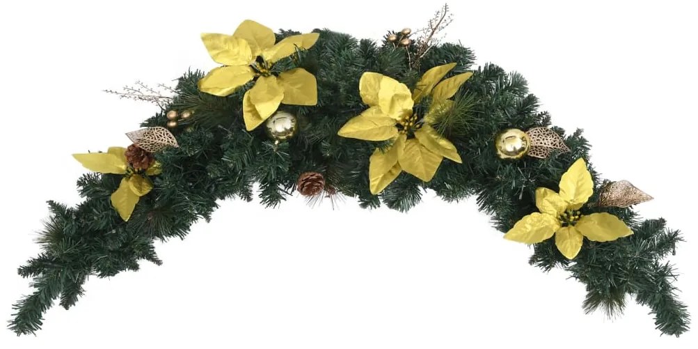 Grinalda de Natal com luzes LED 90 cm PVC verde