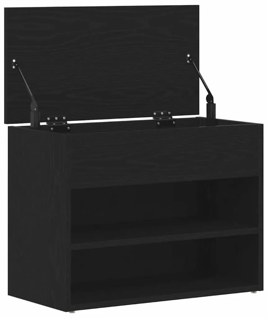 Banco de Entrada vidaXL Preto Carvalho 60x30x45 cm em Madeira de Engen