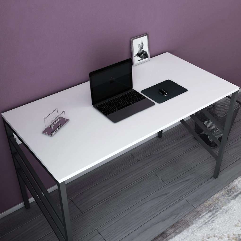Secretária de Estudo Josephine - Preto e Branco - 120x60x74,8 cm
