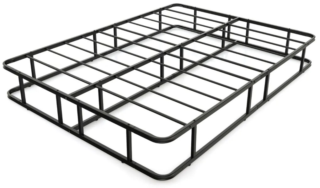 Estrutura metálica para cama de casal 140x200 cm (COLCHÃO NÃO INLUIDO) com 16 barras de suporte, base e pés antiderrapantes em preto