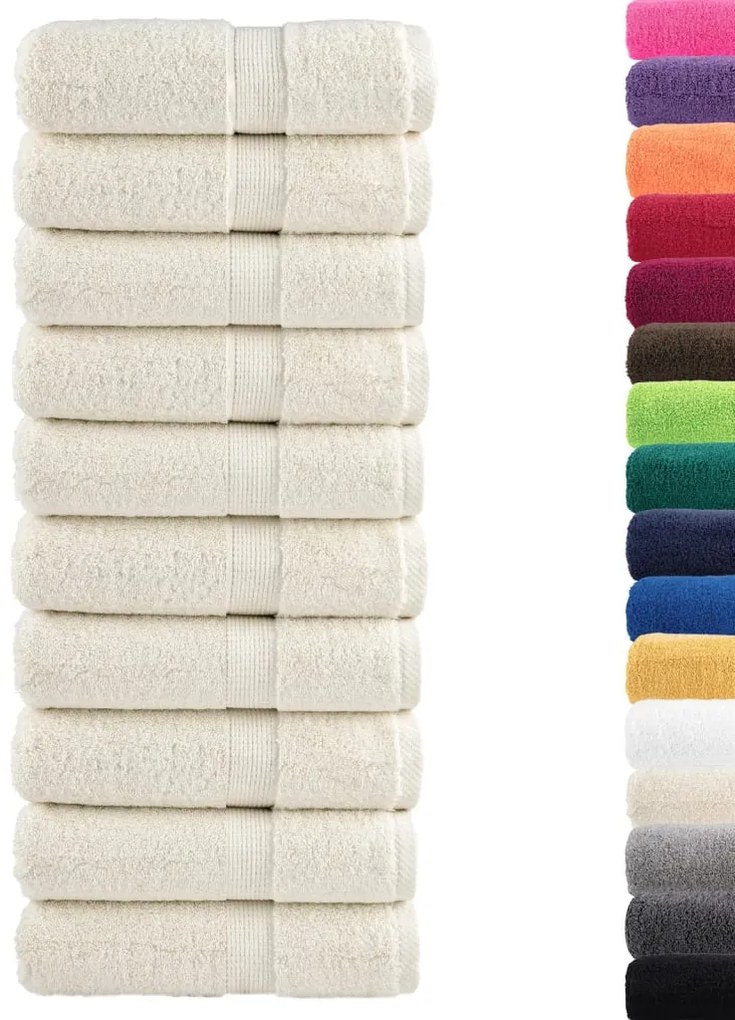 Toalhas de mãos premium SOLUND 10 pcs 30x30 cm 600 g/m2 creme