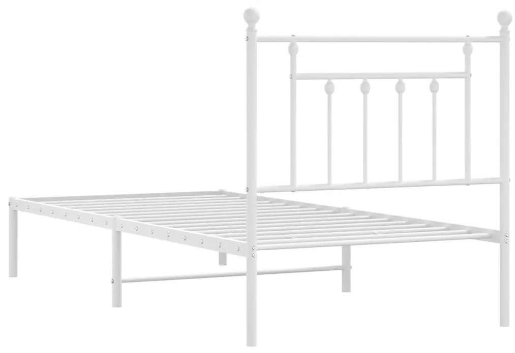 Estrutura de cama com cabeceira 90x200 cm metal branco