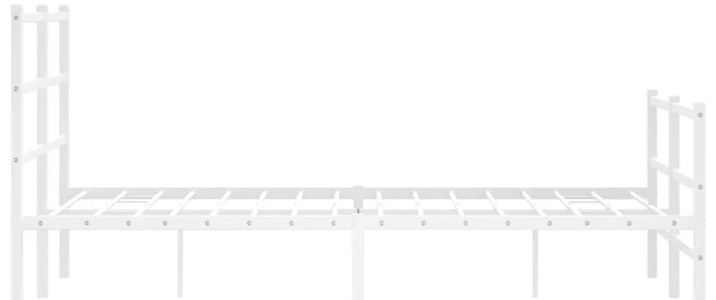 Estrutura de cama com cabeceira e pés 120x190 cm metal branco