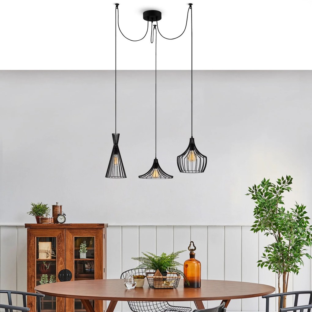 Candeeiro de Teto Mezopotamya – Preto – 114 cm de Diâmetro x 130 cm de