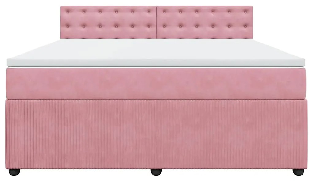 Cama com molas/colchão 180x200 cm veludo rosa
