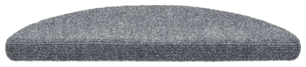 Tapetes de escada adesivos 30 pcs 56x17x3 cm cinzento-claro