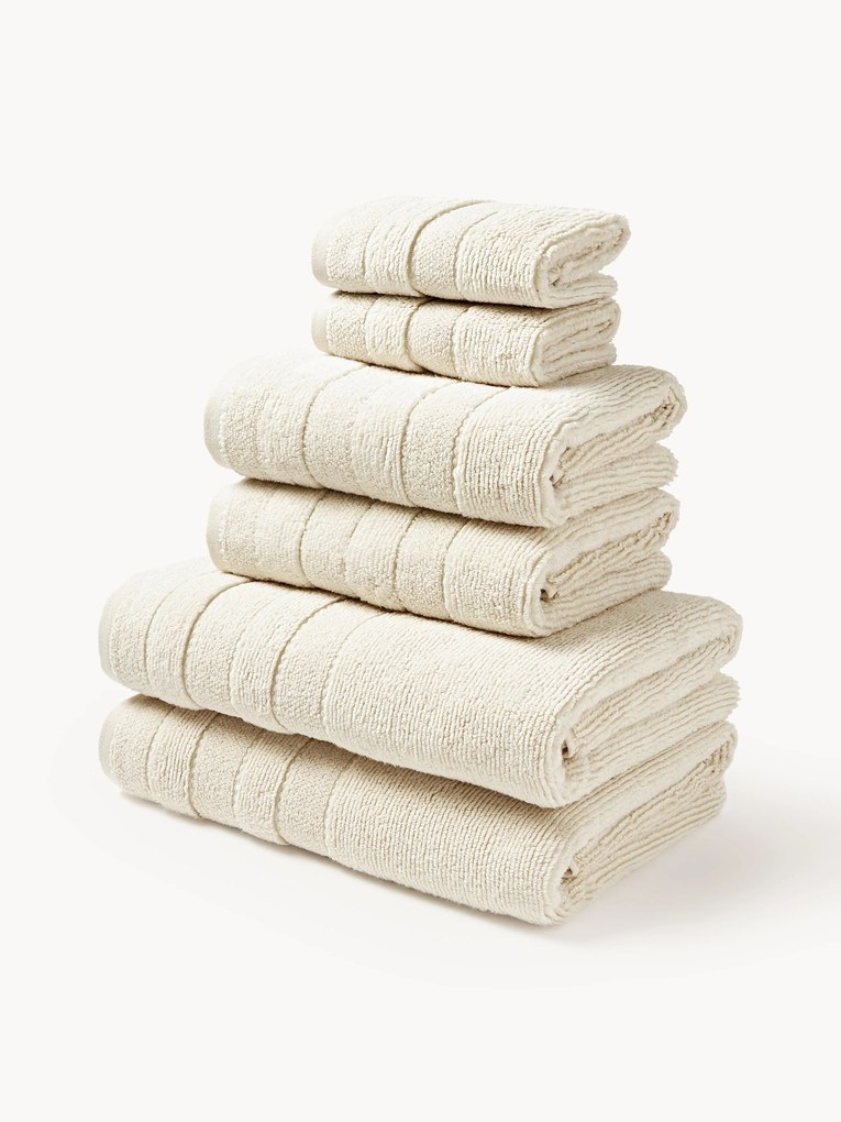 Conjunto de toalhas com bordado às riscas Luxe, vários tamanhos