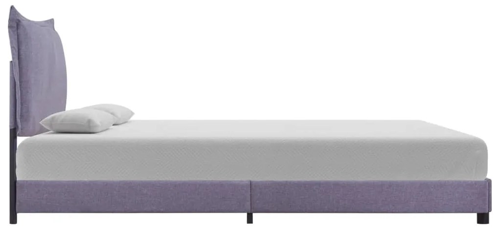 Estrutura de cama 140x200 cm tecido cinzento-claro
