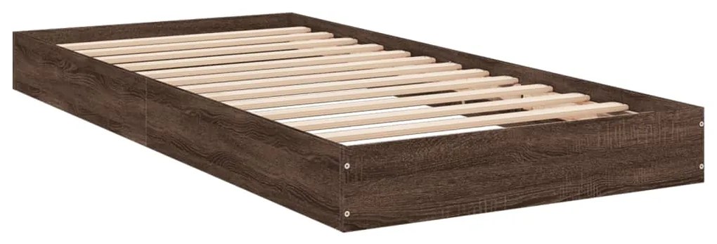 Estrutura cama s/ colchão derivados madeira carvalho castanho