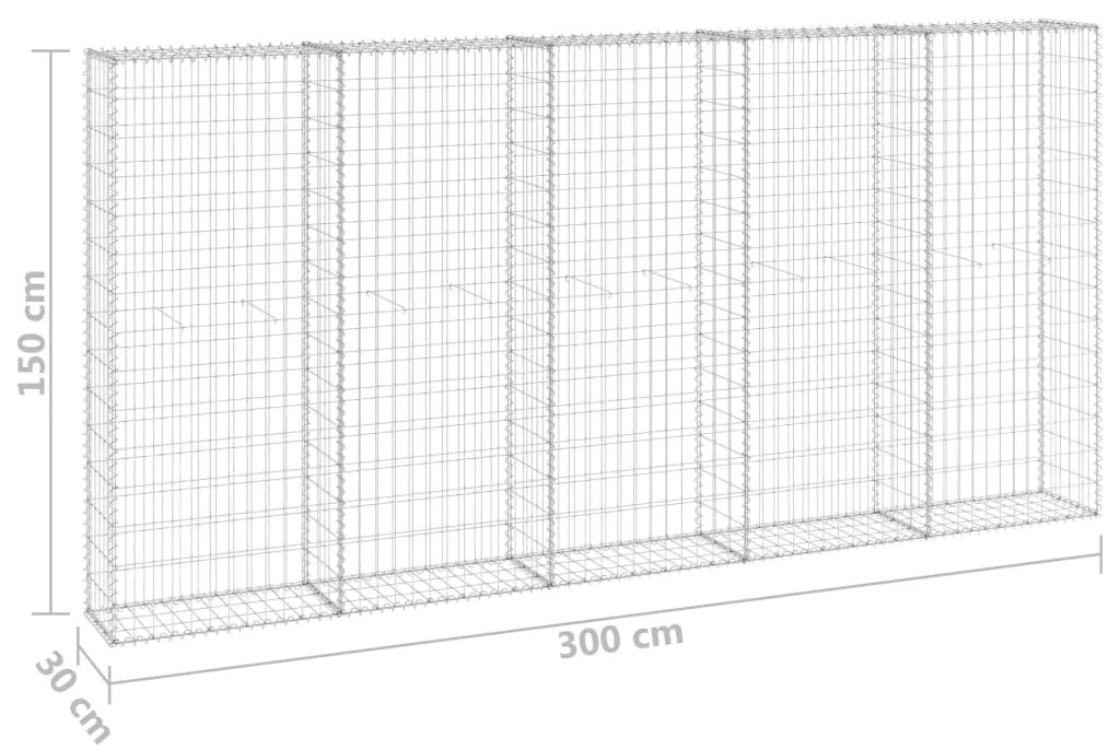 Muro gabião com tampas aço galvanizado 300x30x150 cm