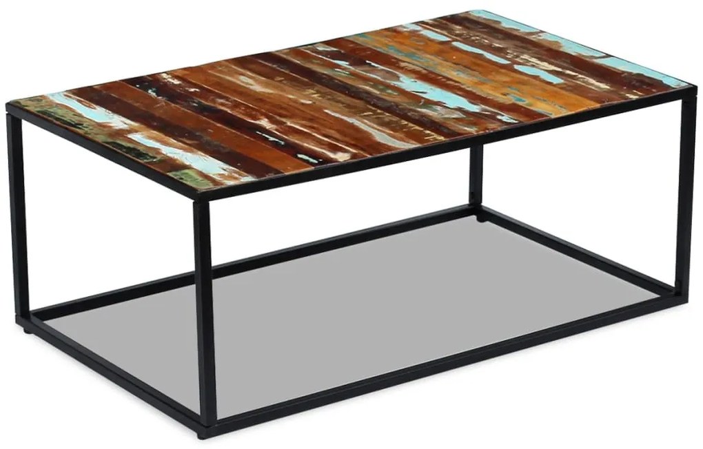 Mesa de centro 100x60x40 cm madeira recuperada maciça