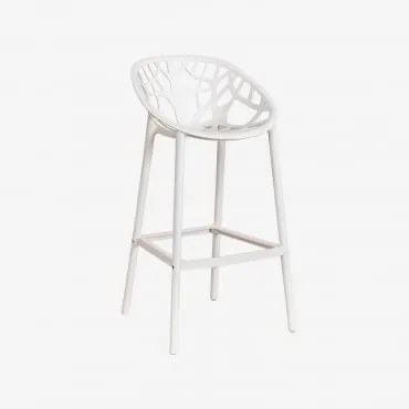 Banqueta Alta De Minérios Gardénia Branco & ↑75 Cm - Sklum