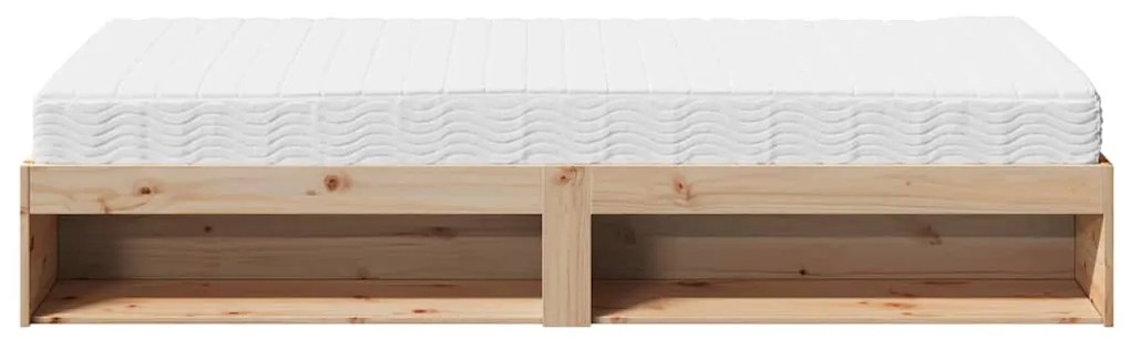 Sofá-cama com colchão 90x200 cm madeira de pinho maciça
