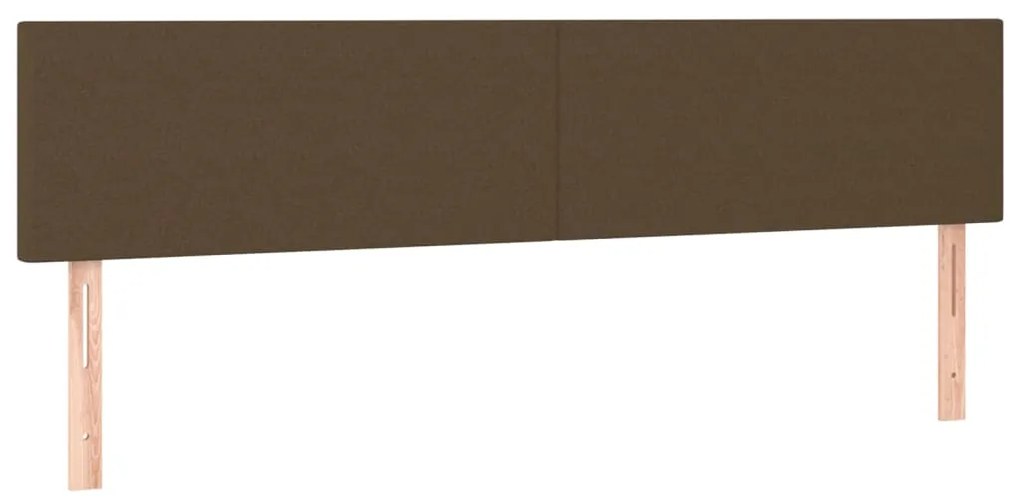 Cama box spring c/ colchão/LED 160x200cm tecido castanho-escuro