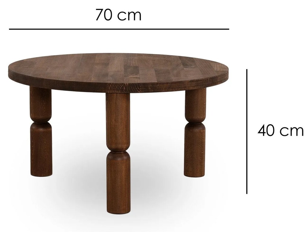 Mesa de Centro Ida – Nogueira – 70x40x70 cm